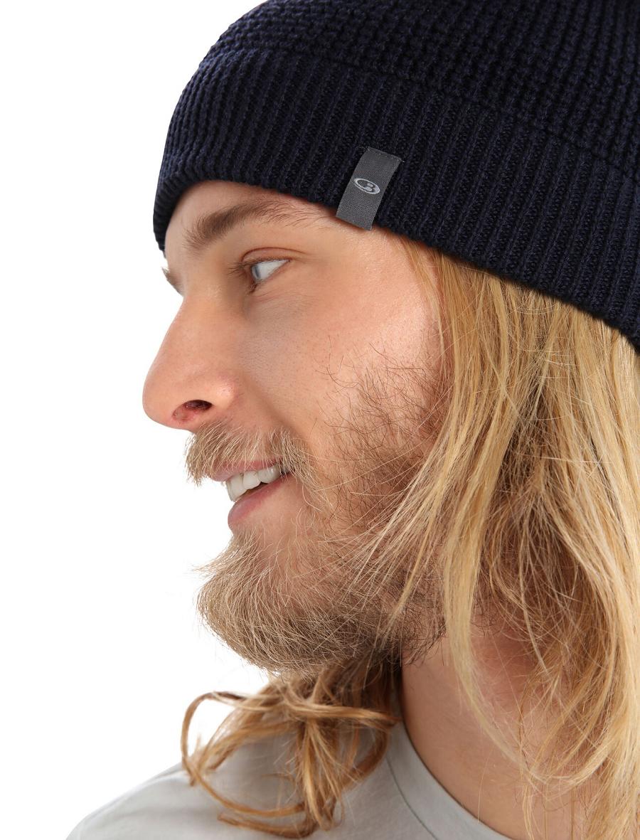 Icebreaker Unisex Merino Feadan Slouch Beanie Miesten Hatut Laivastonsininen | FI 1093GSOL